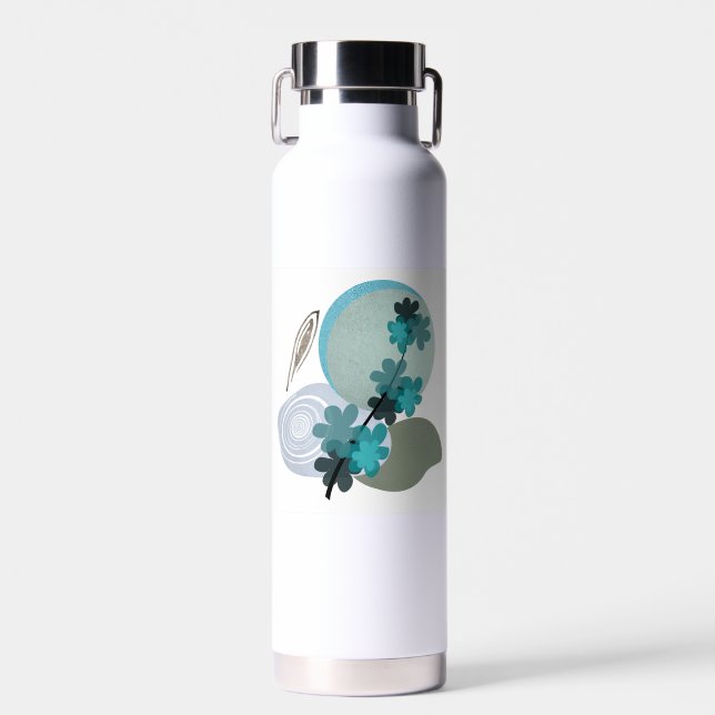 Cyan Boho Trinkflasche (Vorne)