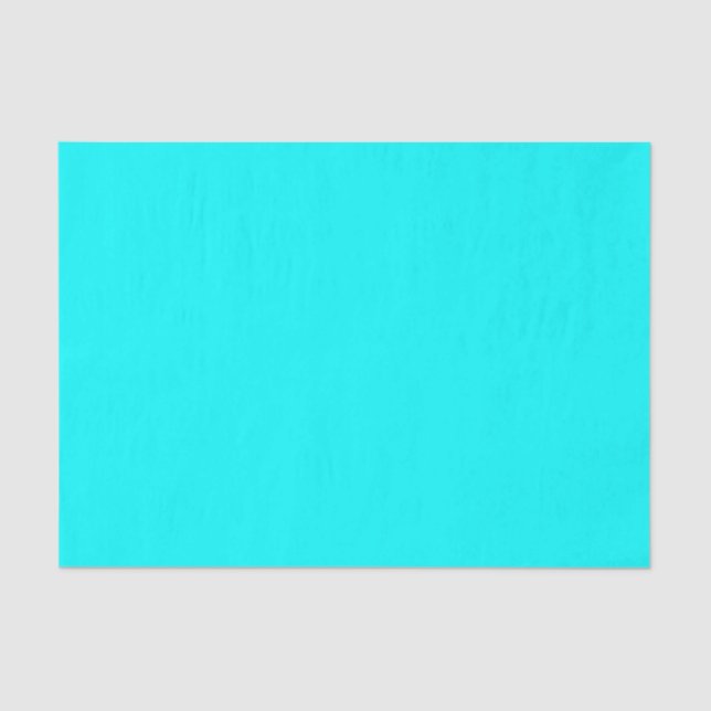 Cyan Bright Blue Hintergrund Neon Light Blue Seidenpapier (Vorderseite)