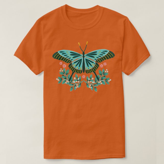 Cyan Butterfly T-Shirt (Design vorne)