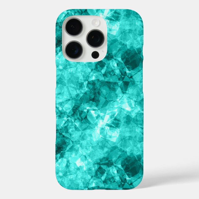 Cyan Crumpled Texture Case-Mate iPhone Hülle (Rückseite)