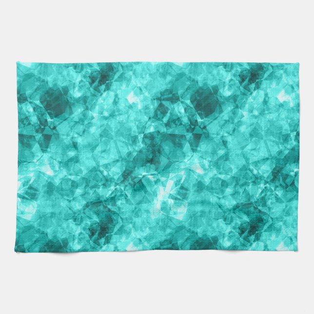 Cyan Crumpled Texture Küchentuch (Horizontal)