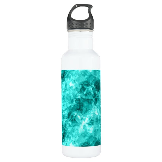 Cyan Crumpled Texture Trinkflasche (Vorderseite)