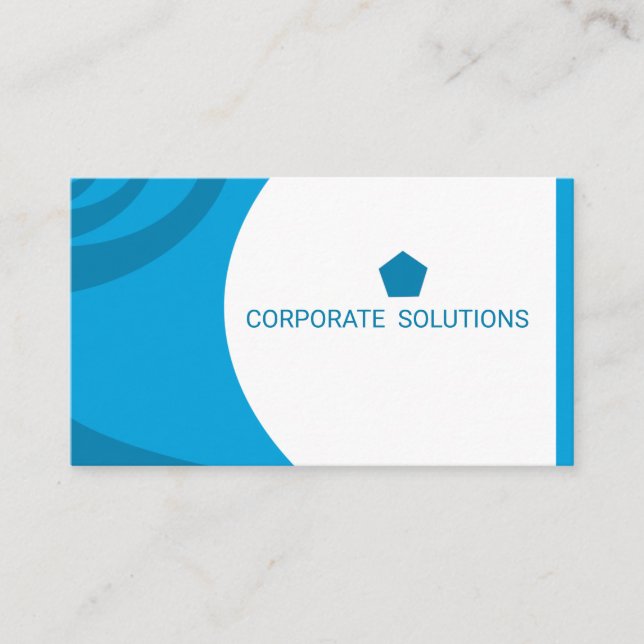 Cyan Deep Sky Blue Corporate Business Card Visitenkarte (Vorderseite)