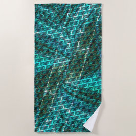 Cyan Fleck, Graugitter oder andere Backstein Effek Strandtuch