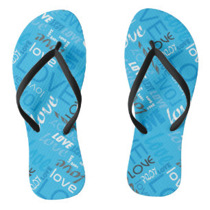 Cyan Gallery Liebe Worte Kunst Flip Flops