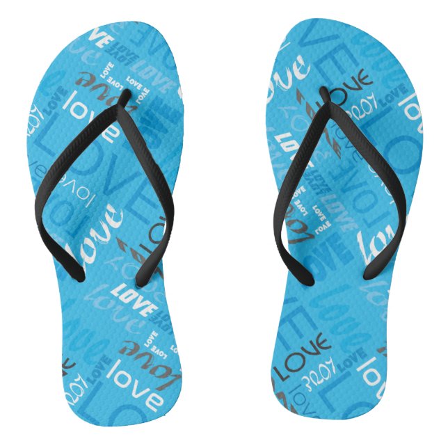 Cyan Gallery Liebe Worte Kunst Flip Flops (Fußbett)