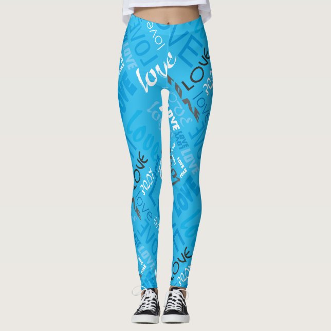 Cyan Gallery Liebe Worte Kunst Leggings (Vorderseite)