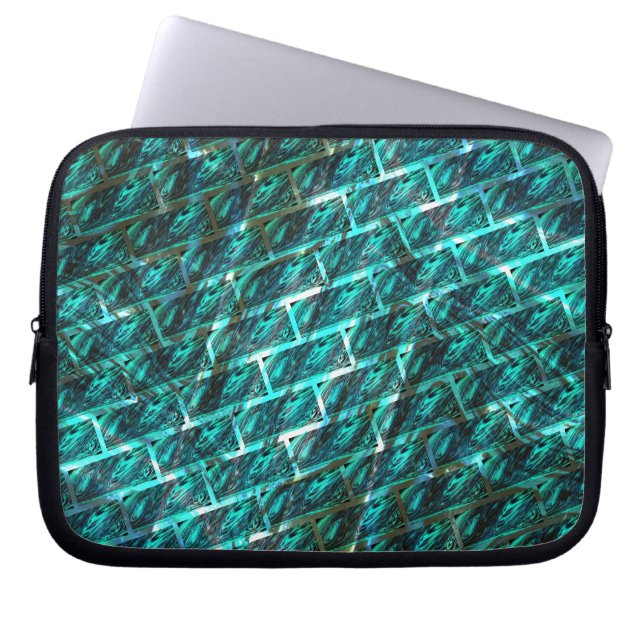 Cyan gefärbt, gegraut, gerieben oder andere Ziegel Laptopschutzhülle (Vorderseite)