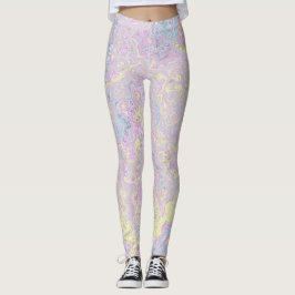 Cyan, Gelb, Magenta Swirl Leggings