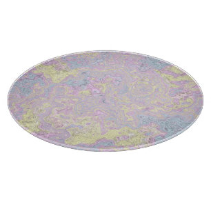 Cyan, Gelb, Magenta Swirl Schneidebrett