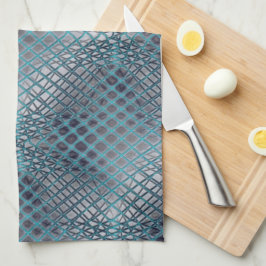 Cyan gezeichnet, der wie ein Gewirr aus Fischernet Geschirrtuch