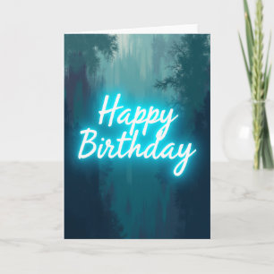 Cyan Glow Geburtstagskarte Karte