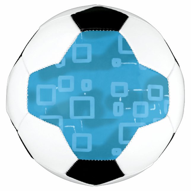 Cyan Hellblau Geometrisch Fußball (Vorderseite)