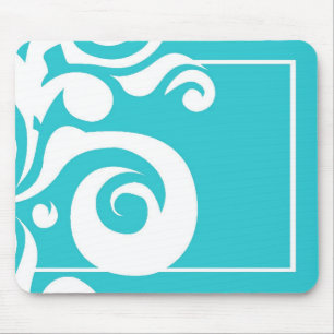 Cyan Hellblauer Wirbel Anpassbare Mausmatte Mousepad
