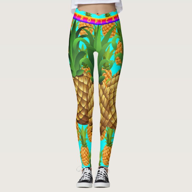 Cyan - I Liebe Ananas Leggings (Vorderseite)