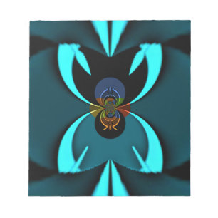 Cyan-Kunstposter im abstrakten Stil Notizblock