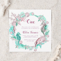 Cyan & Lavender Under Sea Girl Birthday Square