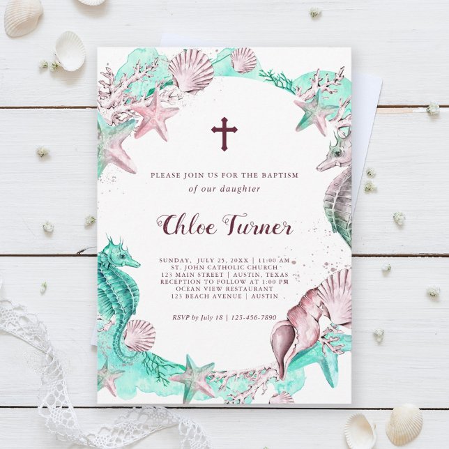 Cyan & Lavender unter der Meerestaufe Einladung (Von Creator hochgeladen)