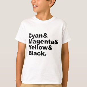 Cyan Magenta Gelb Schwarz CMYK-Farbschema T-Shirt
