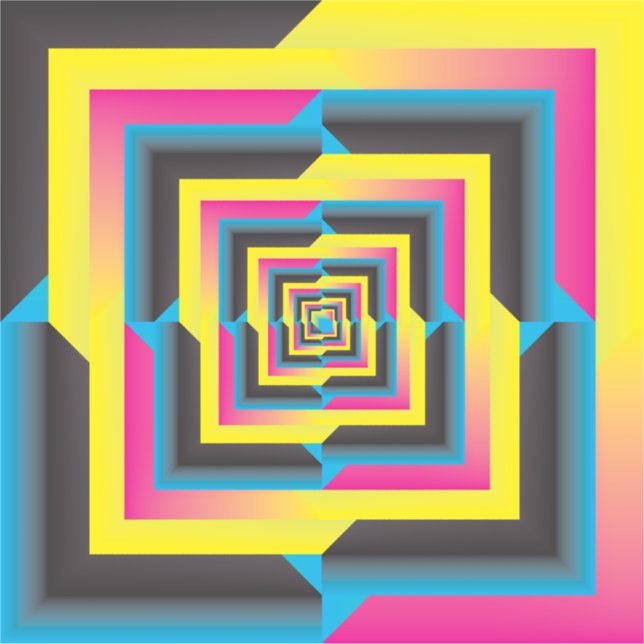 cyan magenta gelbe schwarze Gradientenschau Aufkleber (Vorderseite)