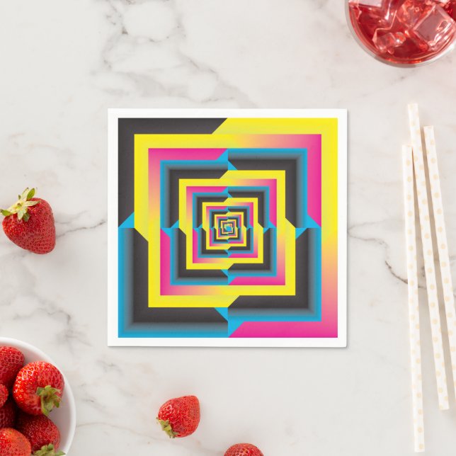 cyan magenta gelbe schwarze Gradientenschau Serviette (Beispiel)