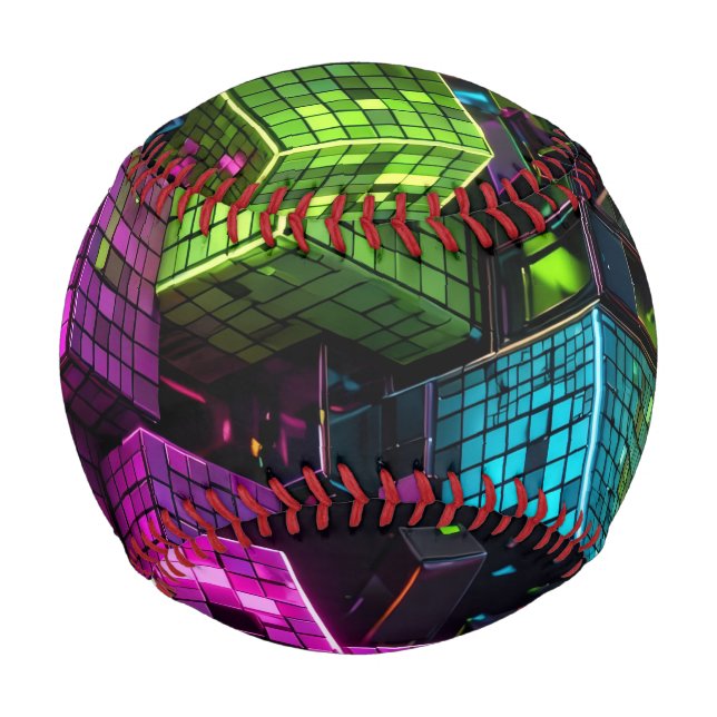 Cyan Magenta Lime Cyberpunk | Extrem 3D  Baseball (Vorderseite)