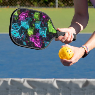 Cyan Magenta Limette Cyberpunk | Extrem 3D Pickleball Schläger