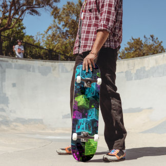 Cyan Magenta Limette Cyberpunk | Extrem 3D Skateboard