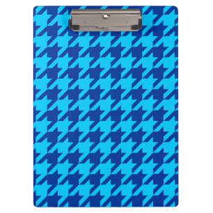 Cyan Navy Blau Houndstooth Karo Klemmbrett