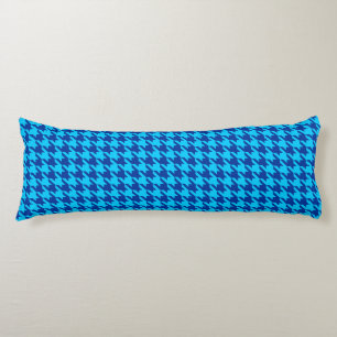 Cyan Navy Blaues Houndstooth Karomuster Seitenschläferkissen