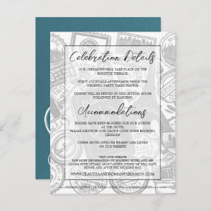 Cyan Paris Passport Wedding Begleitkarte