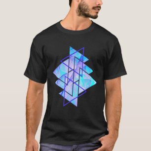 Cyan Pink Blue Smoke Modern Geometrie Muster T-Shirt