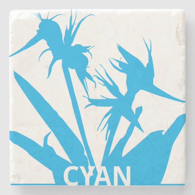 CYAN - Posavasos con Flor del paraíso en calipso Steinuntersetzer (Vorderseite)