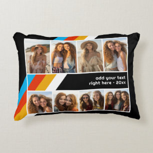 Cyan Retro Strip - 8 Fotomaterial Dekokissen