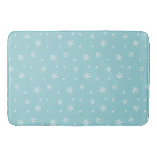 Cyan-Schneemuster-Feiertag Badematte