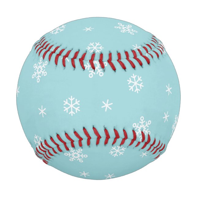 Cyan-Schneemuster-Feiertag Baseball (Vorderseite)