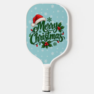 Cyan-Schneemuster-Feiertag Pickleball Schläger