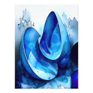 Cyan Seashell Whirl Fotodruck