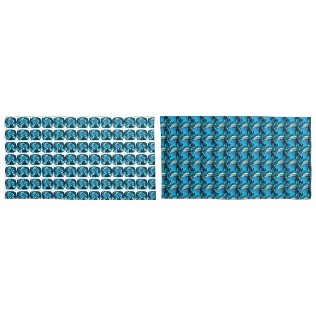 Cyan Sky Blue Kissenbezug (Rückseite-Set)