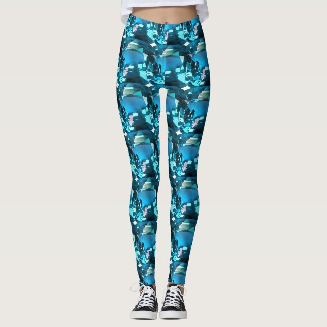 Cyan Sky Blue Leggings (Vorderseite)
