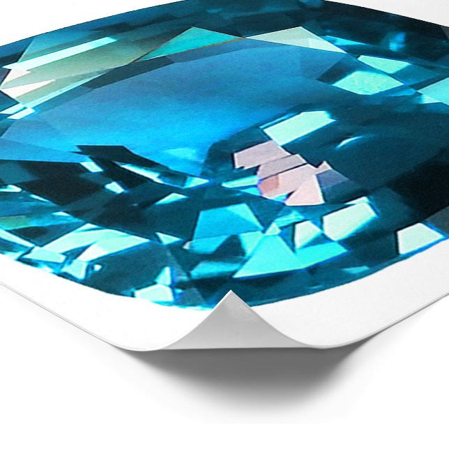 Cyan Sky Blue Poster (Ecke)