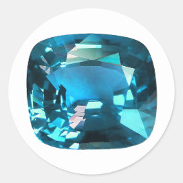 Cyan Sky Blue Runder Aufkleber