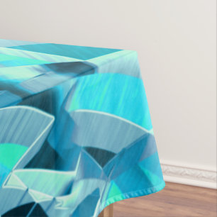 Cyan Tracks mit Drizzles auf aquamarinem Hintergru Tischdecke