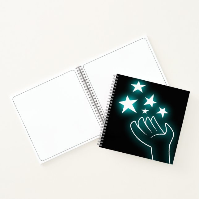 Cyan Twinkle Hand Sketchbook Notizbuch (Innenseite)