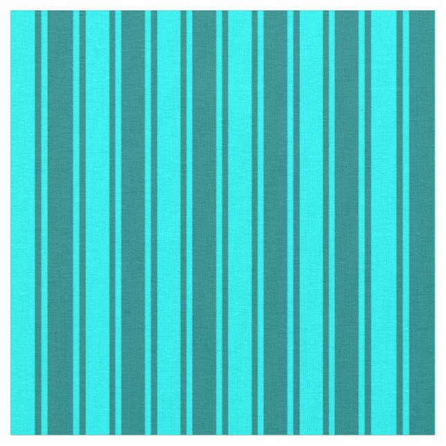 Cyan- und Aquamarine Linenmuster Stoff (Nahaufnahme)