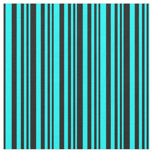 Cyan und Black Muster der Streifen Stoff (Nahaufnahme)