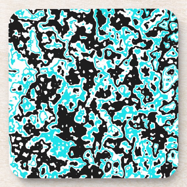 Cyan- und Black-Wirbel Getränkeuntersetzer (Vorderseite)