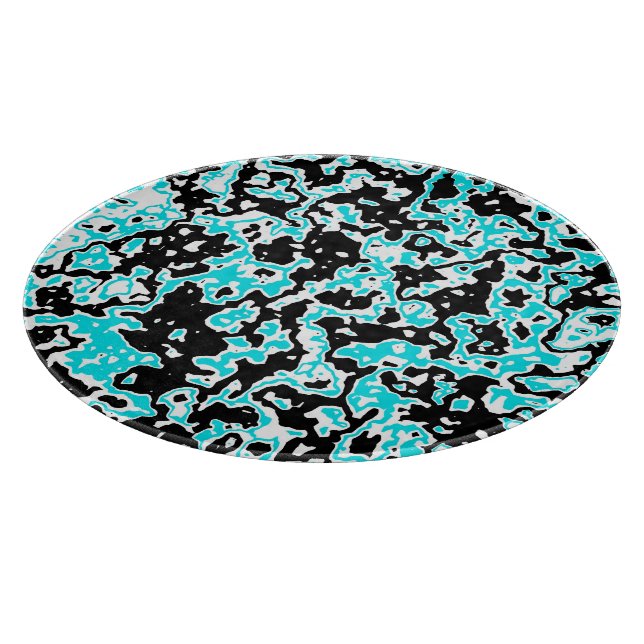 Cyan- und Black-Wirbel Schneidebrett (Ecke)