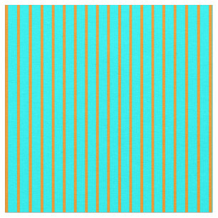 Cyan und Dark Orange farbige Linienmuster Stoff