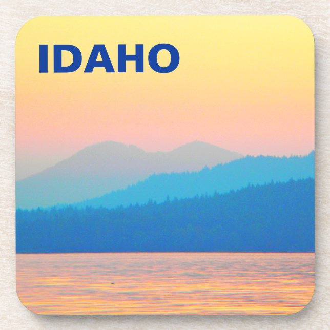 Cyan und Lachs Sunset Untersetzer (Vorderseite)